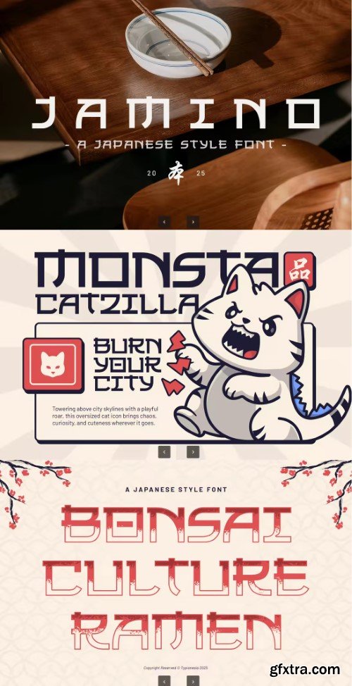 Jamino - Modern Japanese-Inspired Display Font