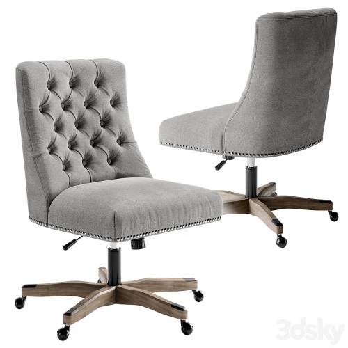 '3dsky Pro - Linon Home Décor Honor Light Gray Office Chair, Gray'