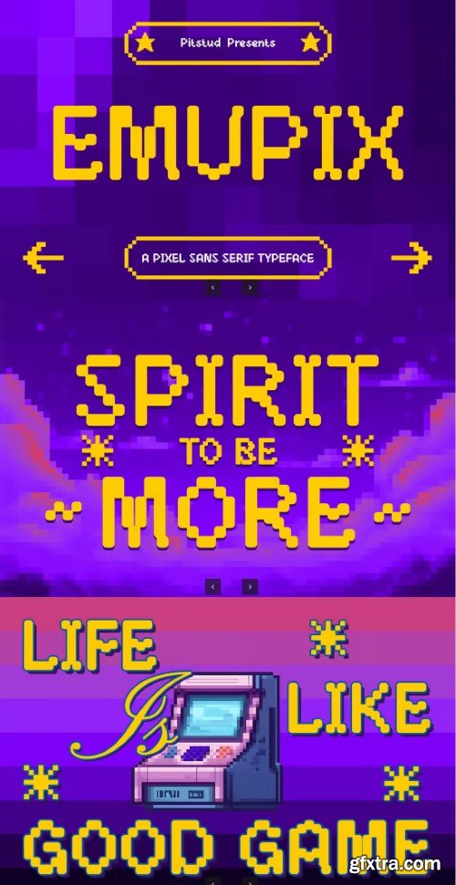 Emupix - Retro Pixel Game Font