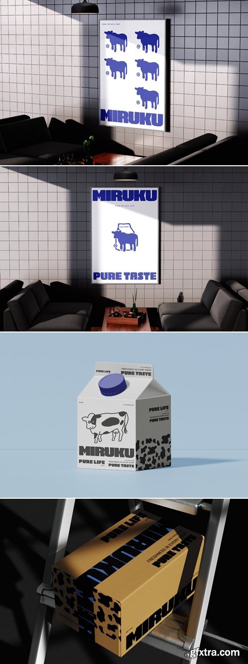 MockupCloud - Milk Company & Store Branding Mockup