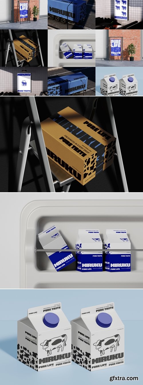 MockupCloud - Milk Company & Store Branding Mockup