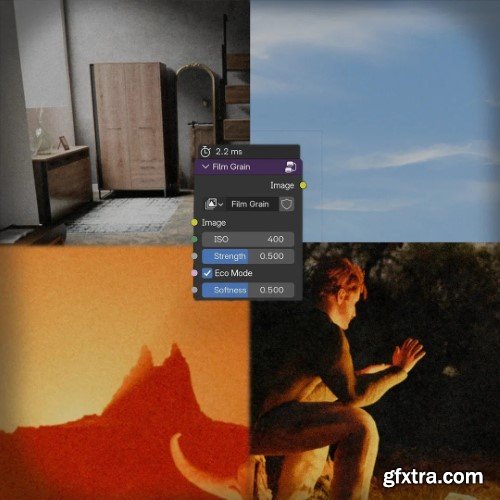 Gumroad - Film Grain Emulation, Blender Compositor Node.