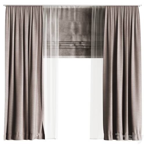 '3dsky Pro - Curtains with roman and tulle' '3dsky Pro - Curtains with roman and tulle'