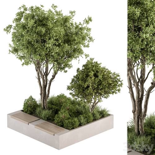 '3dsky Pro - Urban Furniture Bench with Plants 45' '3dsky Pro - Urban Furniture Bench with Plants 45'