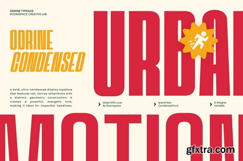 CreativeMarket - Odrine A Retro Modern Condensed - 16 Font