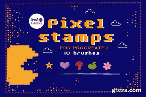 Brushgalaxy - Pixel Stamp Set for Procreate