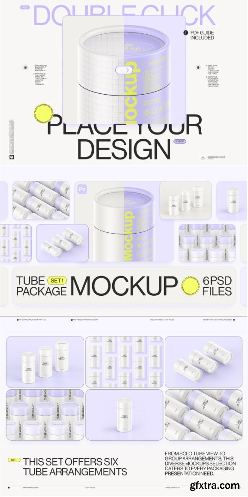 Creativemarket - Paper Tube Package Mockup Set 1 - 58625648