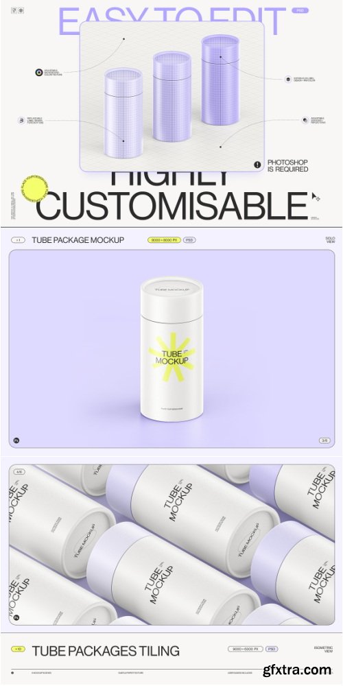 Creativemarket - Paper Tube Package Mockup Set 1 - 58625648