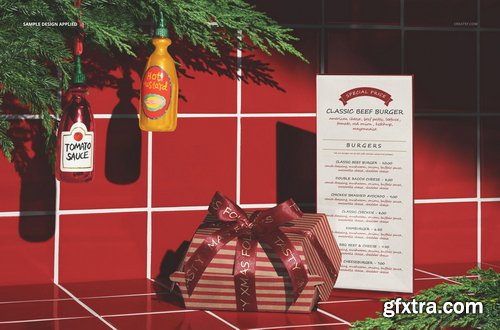 Creatsy - Christmas Fast Food Restaurant Branding Mockup - 2136545621