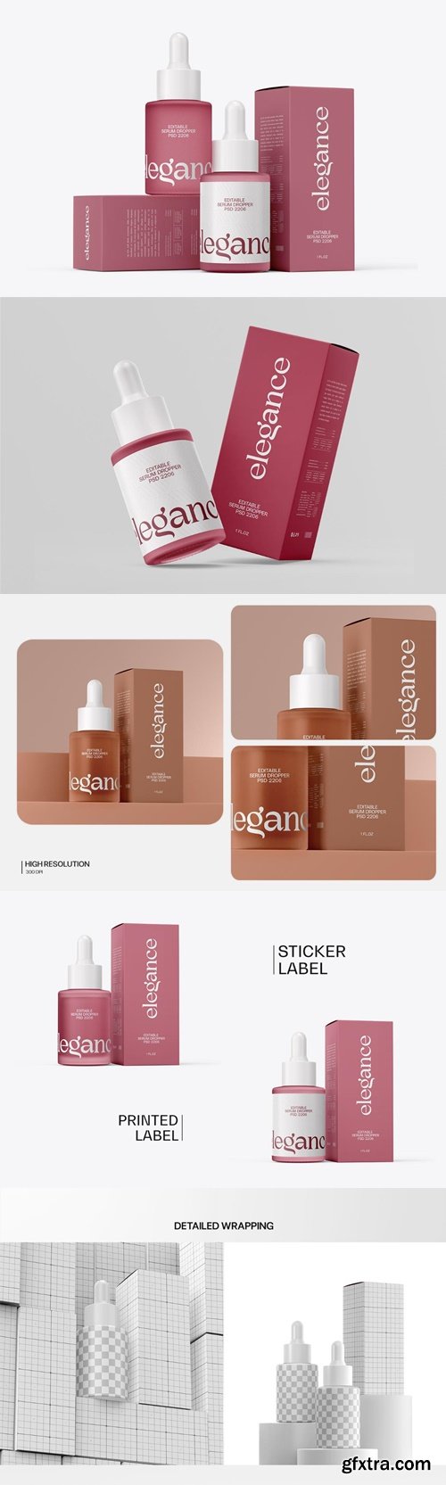 MockupCloud - Frosted Serum Dropper Bottle Mockup