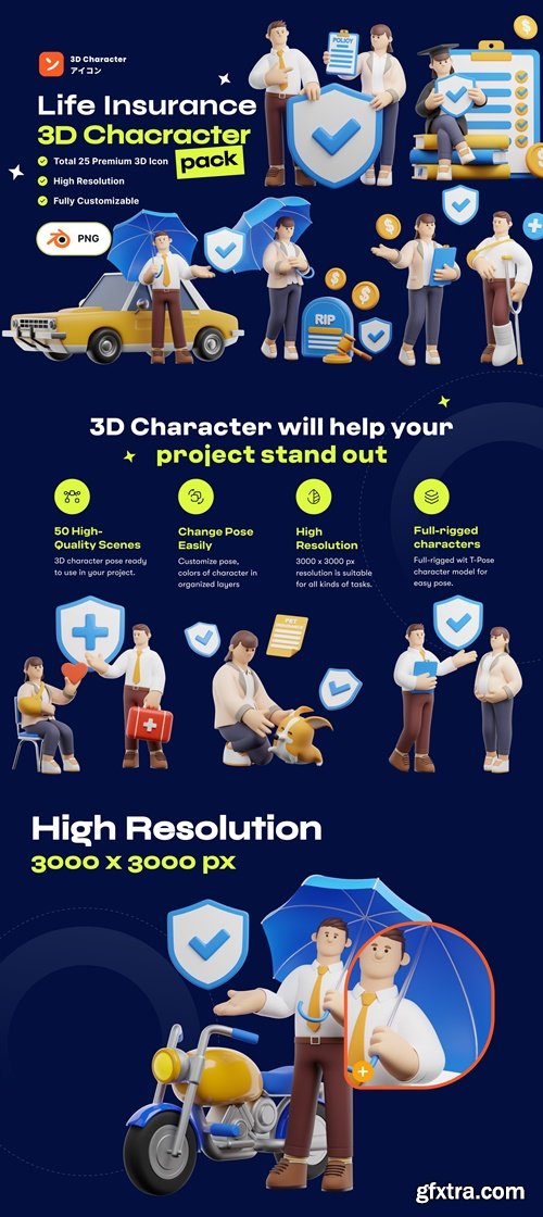 Life Insurance 3D Character Pack