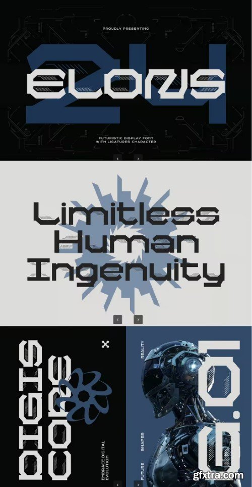 Elons - Industrial Techno Typeface