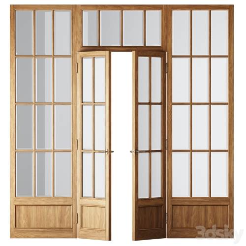 '3dsky Pro - Classical Wooden Glass Partition'