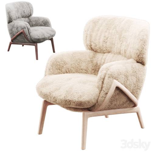 '3dsky Pro - Elysia Lounge Chair Curly Sheepskin'