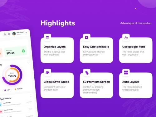 'School Management Dashboard UI Kit'