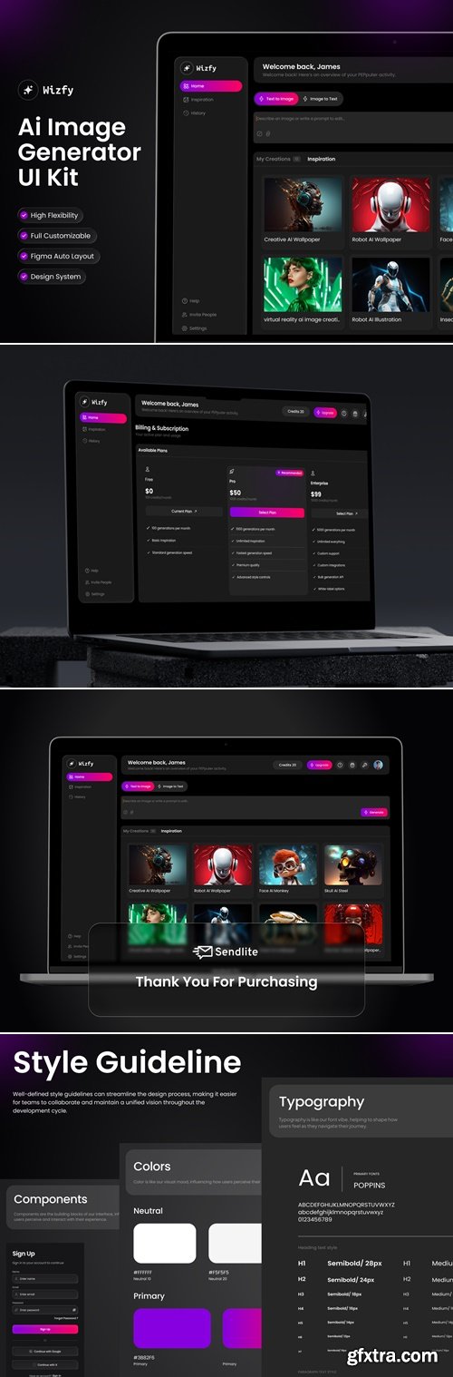 Wizfy - AI Image Generator Dashboard UI Kit