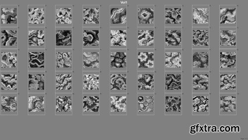 Artstation - 100 Sliced Geode Surface Displacement Maps – 4K | Tileable, Seamless, High-Quality Vol.1