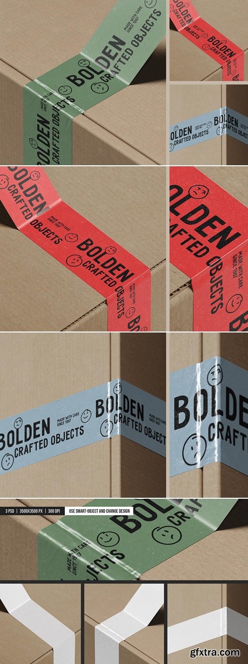 MockupCloud - Cardboard Box with Branded Tape Mockup