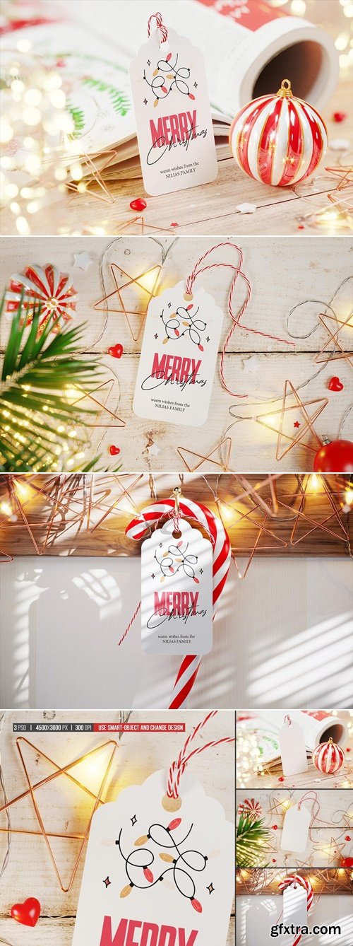 MockupCloud - Christmas Gift Tag Mockup