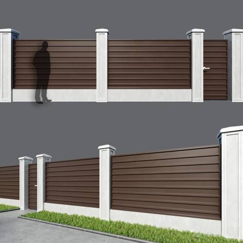 '3dsky Pro - Fence made of corrugated board 5 options'