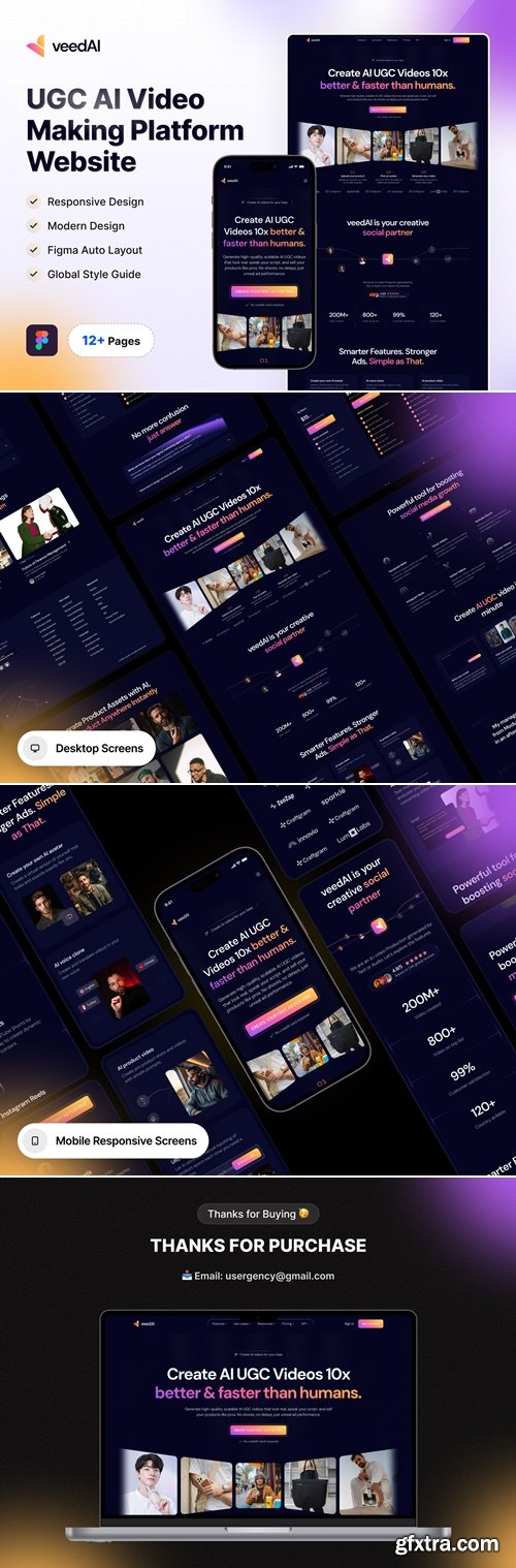 UGC AI VIdeo Making Platform Website Design - VeedAI