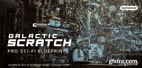 Superhivemarket - Future Scratch Sci-Fi Sketches - Scifi Kitbash Greeble Assets