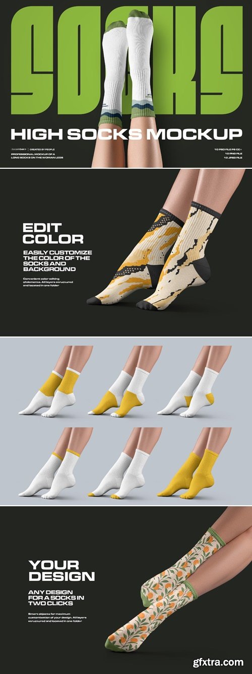 MockupCloud - 10 Mockups High Socks on the Woman Legs vol.02