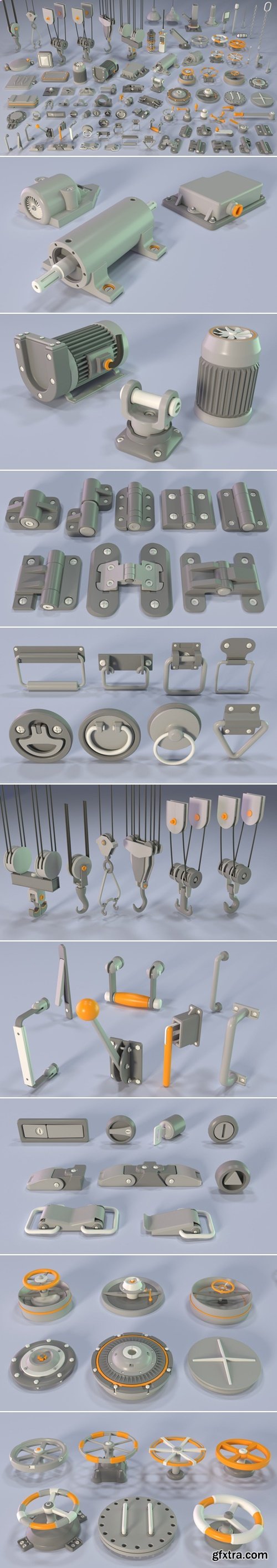 Artstation - Industrial Kitbash 5 - 100 Pieces