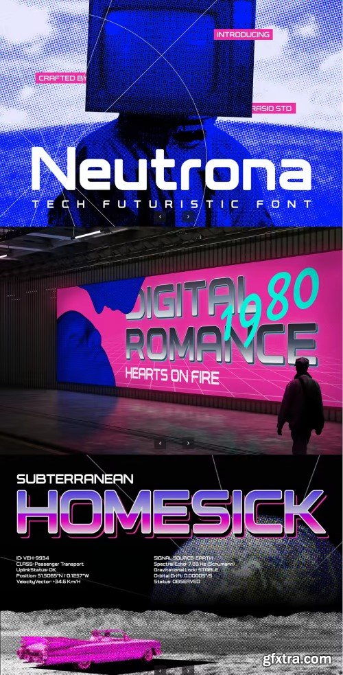 Neutrona Tech Futuristic Font