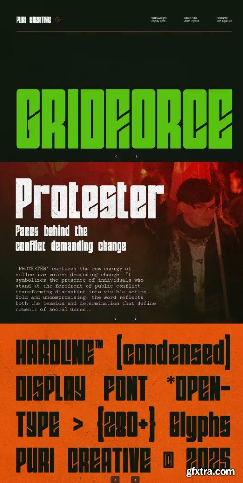 Gridforce - Heavyweight Display Typeface Font