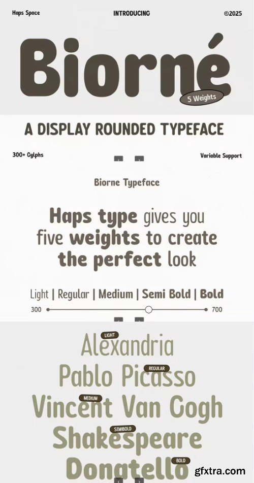 Biorne - Rounded Variable Typeface