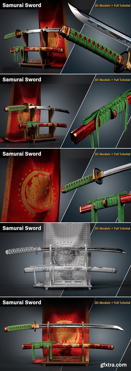 Artstation - Samurai Sword - 3D Model+Full Tutorial