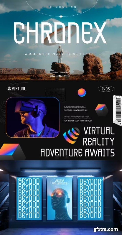 Creativemarket - Chronex - Futuristic Cyber Font