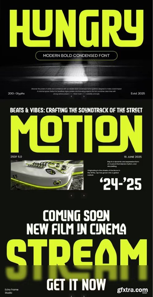 Hungry - Modern Bold Condensed Font