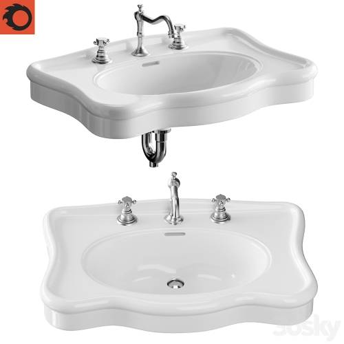 '3dsky Pro - Bathroom Console Sink Deluxe Counter Top White Vitreous China' '3dsky Pro - Bathroom Console Sink Deluxe Counter Top White Vitreous China'