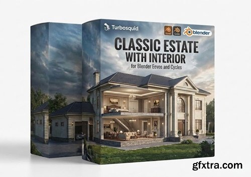 Turbosquid - Classic Estate with interior for Blender Eevee and Cycles