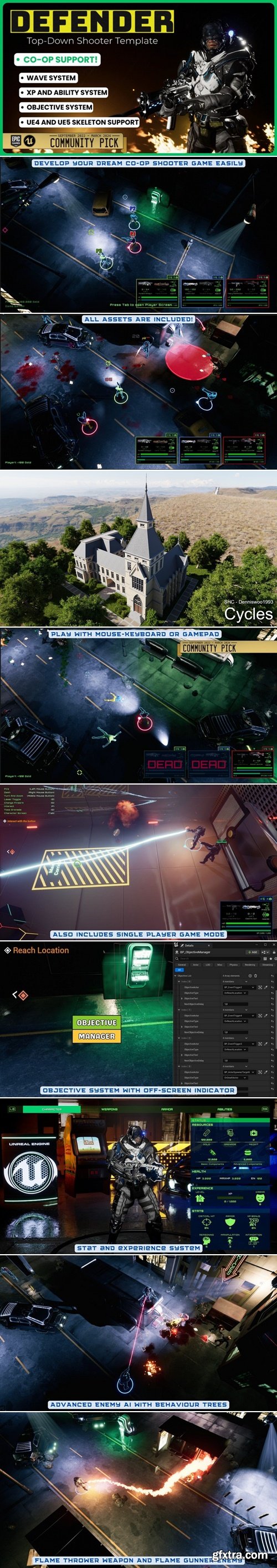 Unreal Engine - Defender - Co-Op Top-Down Shooter