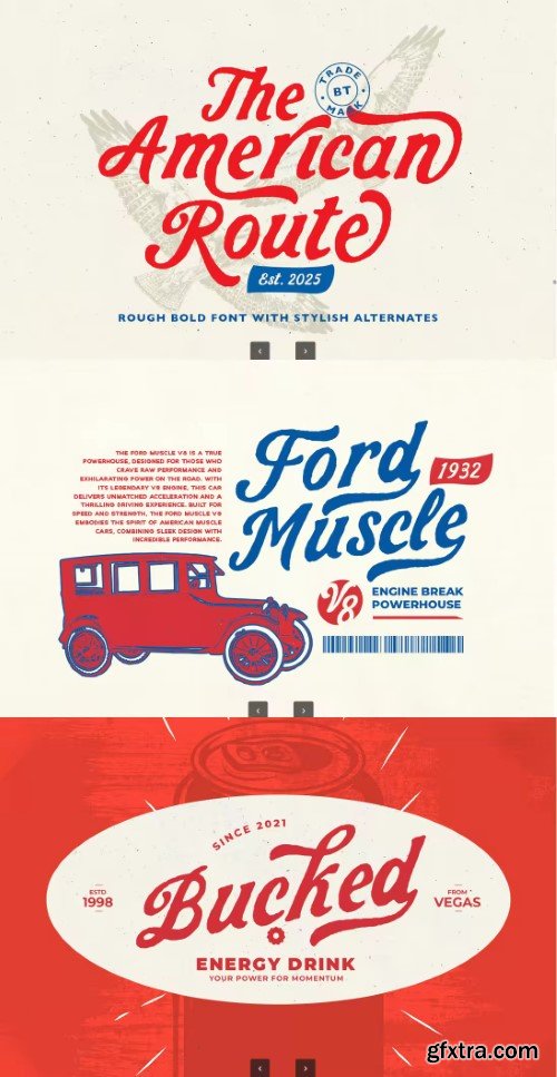 American Route - Rough Bold Font