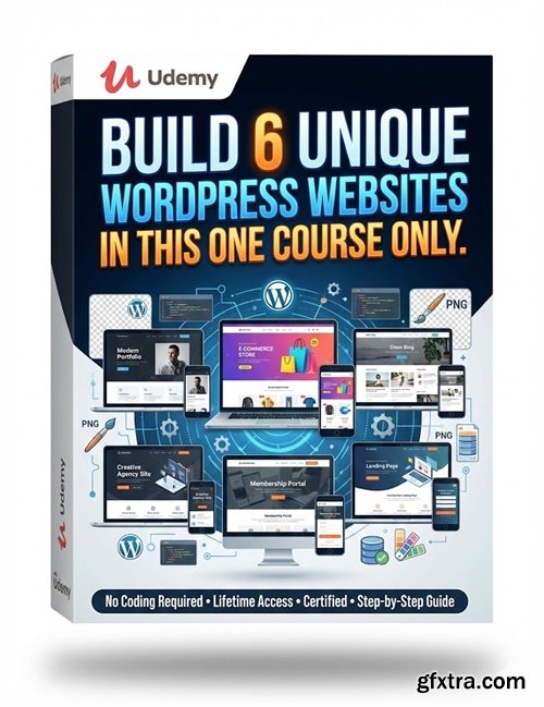 Udemy - Build 6 Unique WordPress Websites in This One Course Only