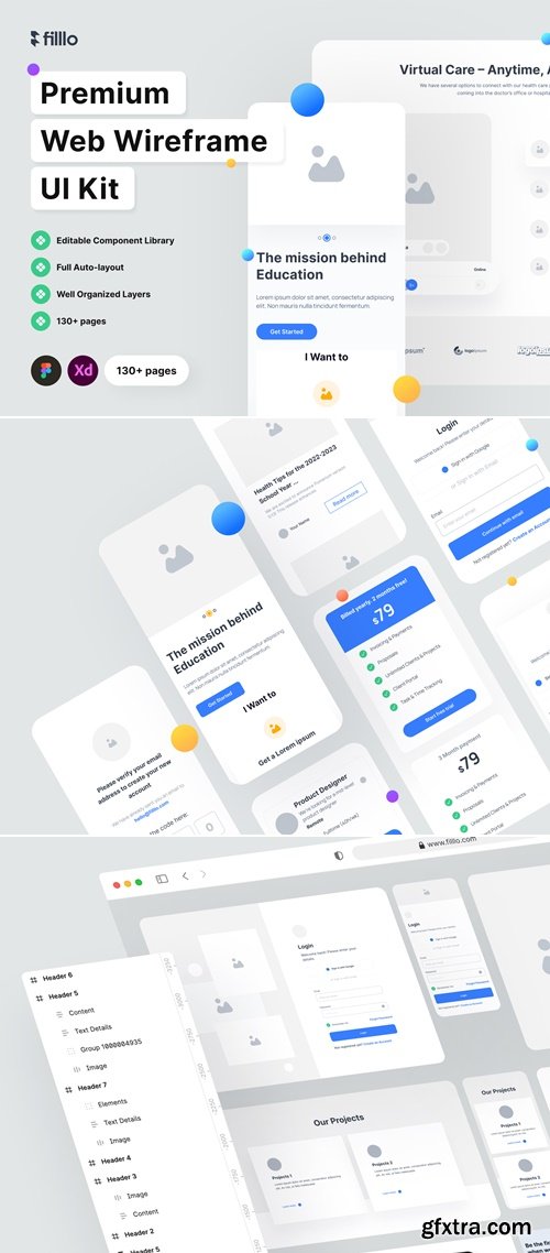 Filllo Web Wireframe UI Kit