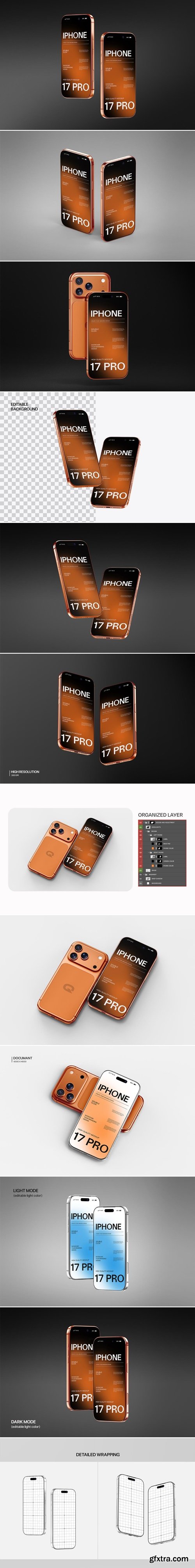 MockupCloud - iPhone 17 Pro Mockup On Gradient Background