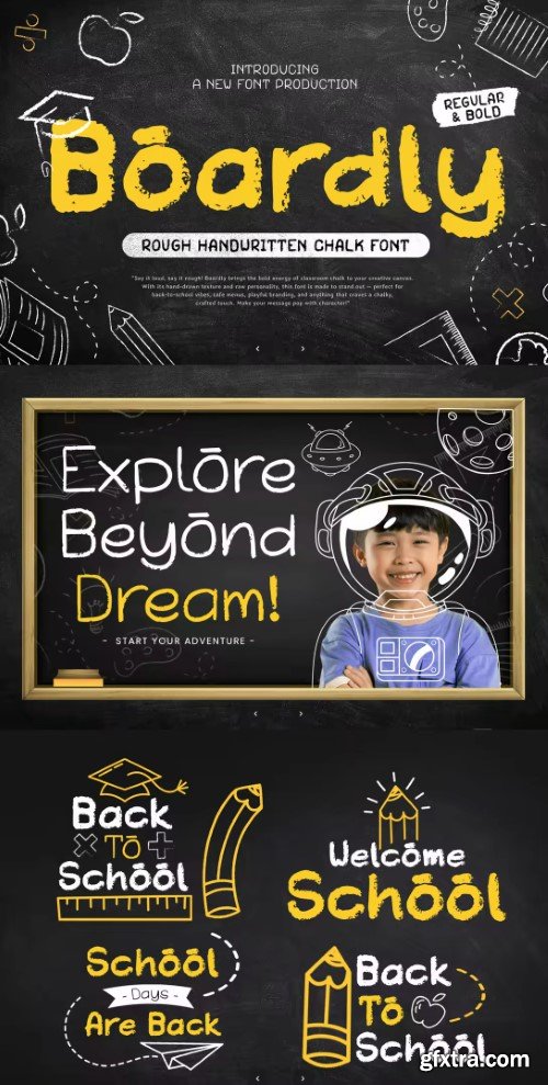 Boardly - Rough Handwritten Chalk Font