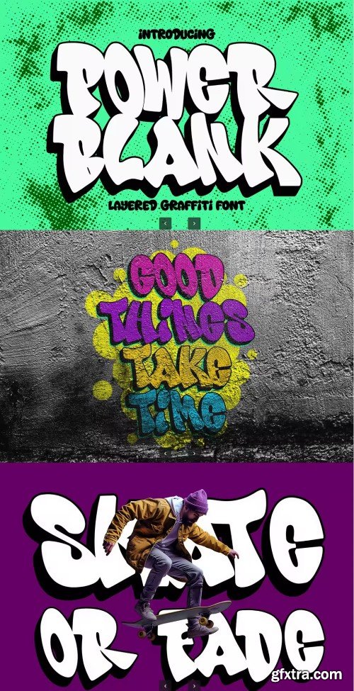 Power Blank - Layered Graffiti Font
