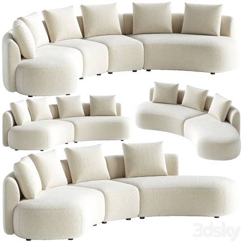 '3dsky Pro - Pebble Boucle Curved Modular Sofa' '3dsky Pro - Pebble Boucle Curved Modular Sofa'