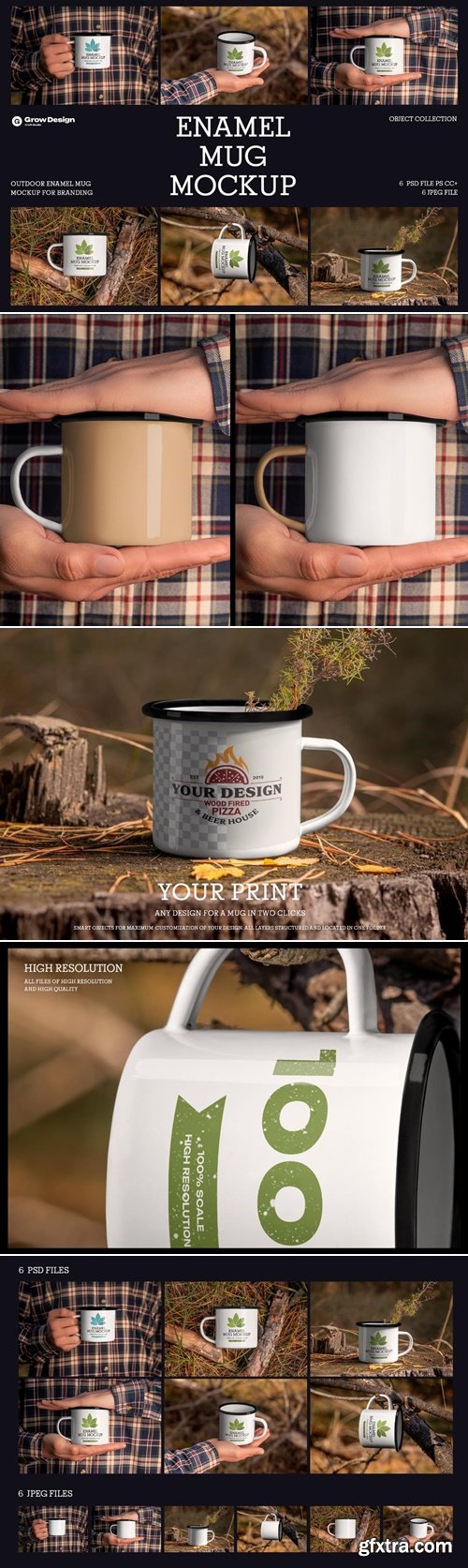 MockupCloud - 6 Outdoor Enamel Mug Mockup For Branding Presentation