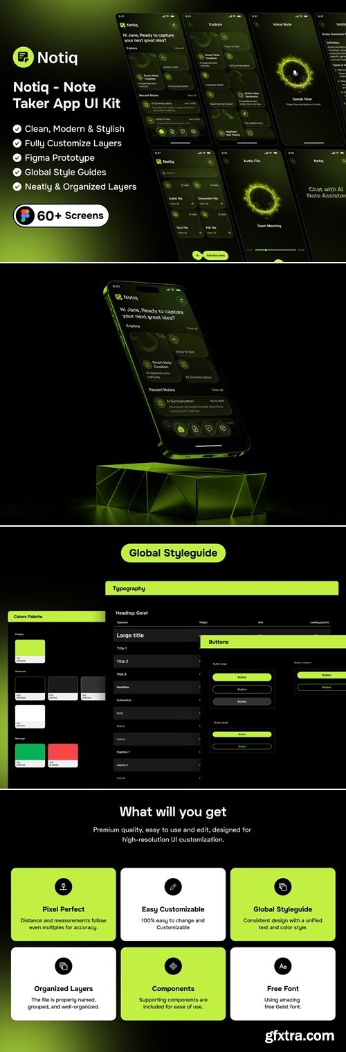 Notiq - Note Taker App UI Kit