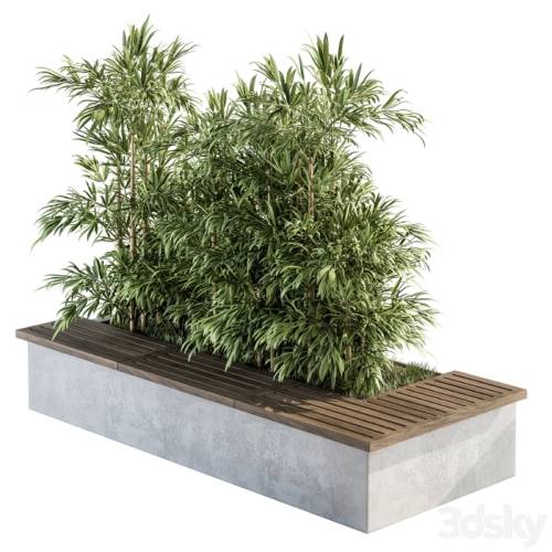 '3dsky Pro - Urban Furniture / Architecture Bench with Plants- Set 11'