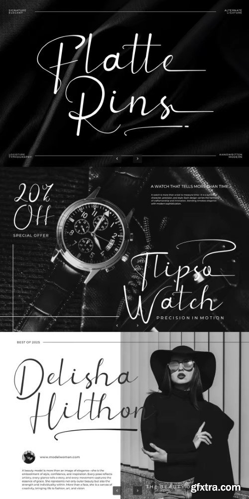 Creativemarket - Flatte Rins || Elegant Classy Script Font