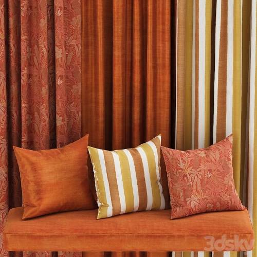'3dsky Pro - set of fabric materials in orange tones'