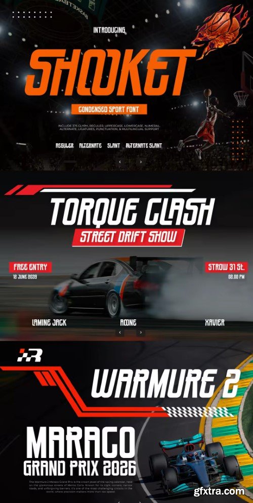 Shooket - Sport Display Font